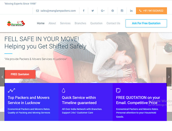 Packers and Movers Web Designing